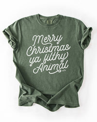 Hemp Merry Christmas Ya Filthy Animal heavyweight graphic tee