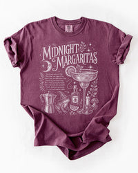 Berry Midnight Margaritas witchy graphic tee with vintage cream illustration