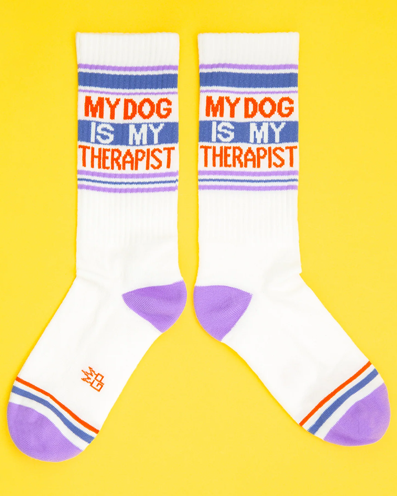 My Dog Is My Therapist Gym Socks – Funny Dog Lover Socks