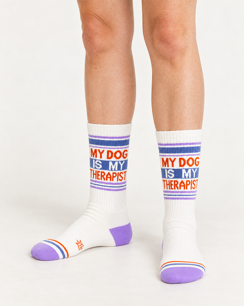My Dog Is My Therapist Gym Socks – Funny Dog Lover Socks