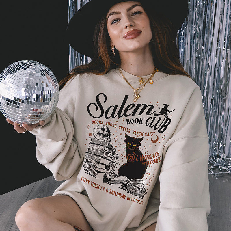 Salem Book Club Halloween Crewneck Sweatshirt