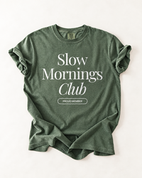 Hemp Slow Mornings Club garment-dyed heavyweight graphic t-shirt