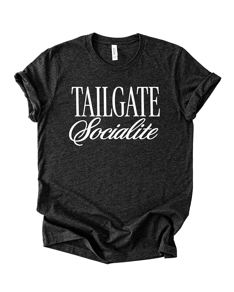 Tailgate Socialite black heather lightweight game day graphic tee