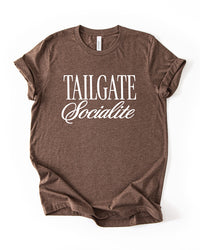Tailgate Socialite heather brown football game day tee