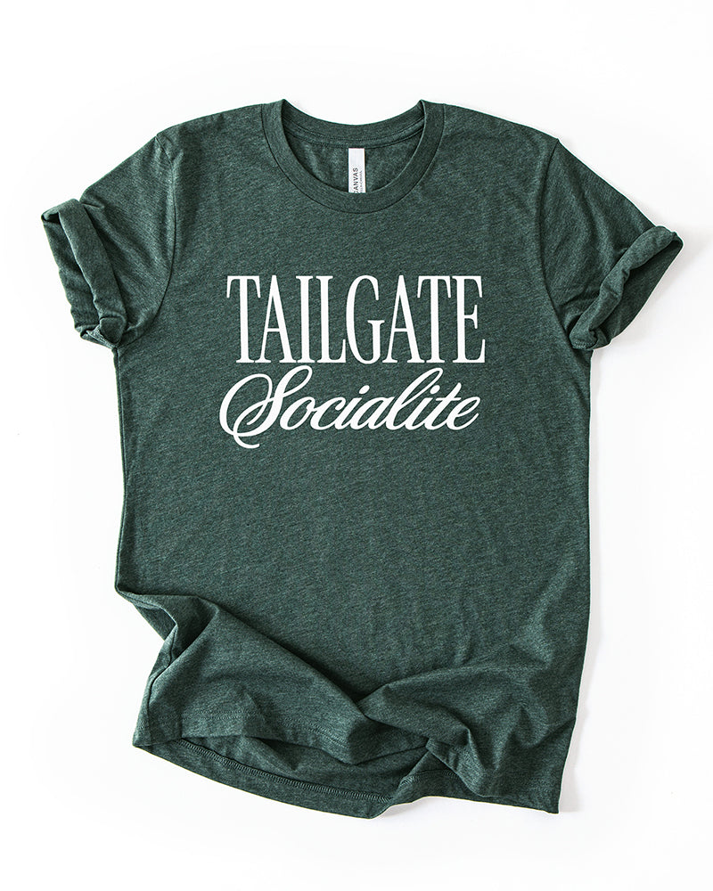 Tailgate Socialite heather forest green game day tee