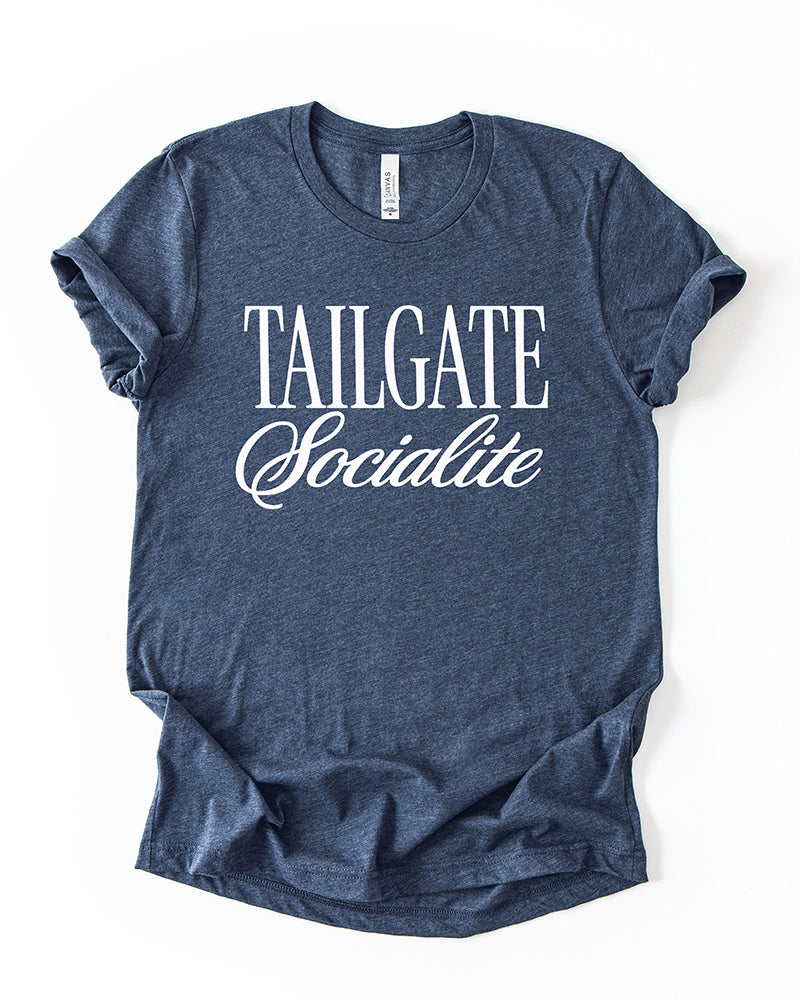 Tailgate Socialite heather navy football tailgate tee