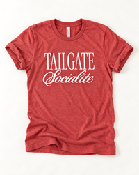 Tailgate Socialite heather red game day graphic tee