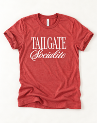 Tailgate Socialite heather red game day graphic tee