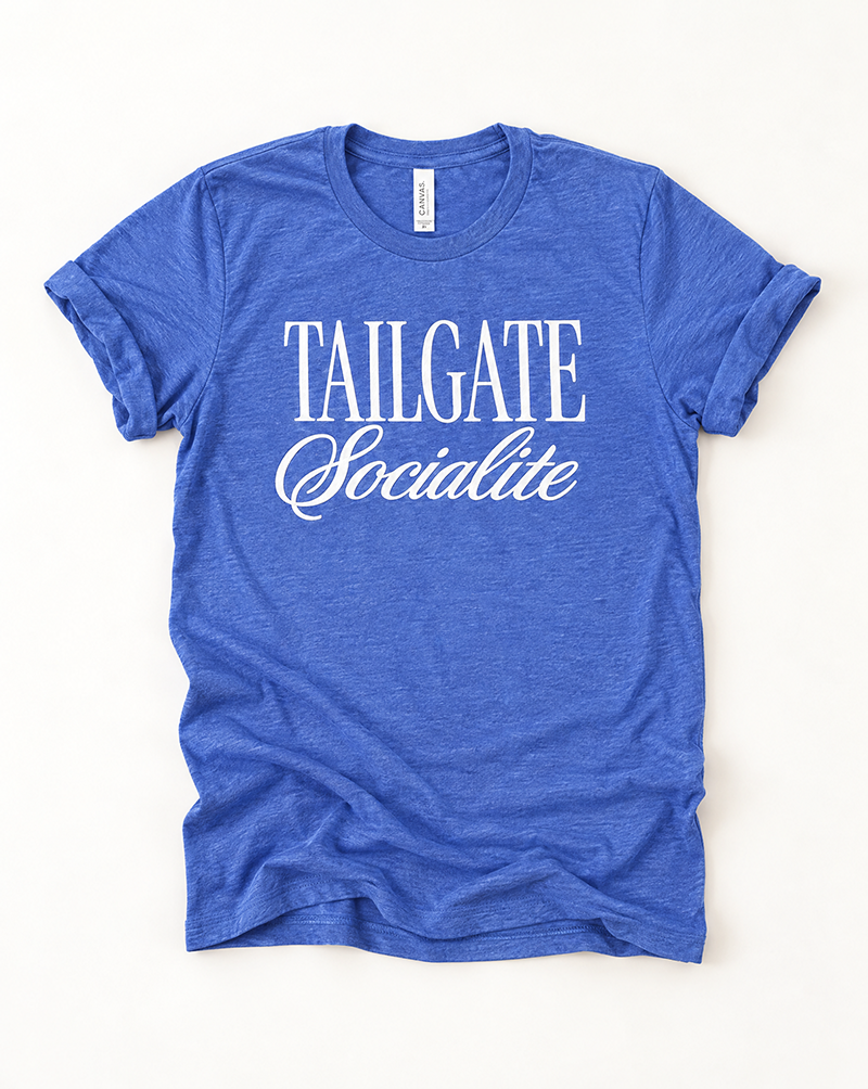 Tailgate Socialite heather royal blue football game day tee