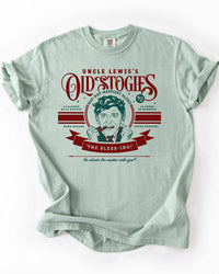 Uncle Lewis Old Stogies Christmas Vacation heavyweight tee with vintage holiday graphic