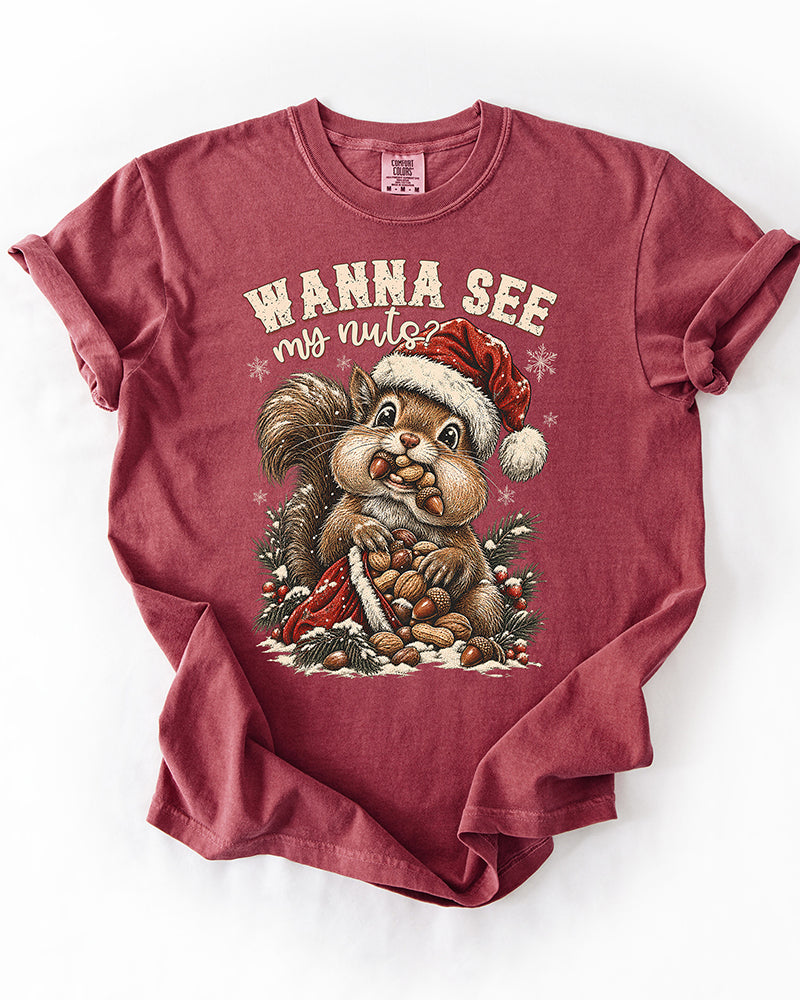 Wanna See My Nuts? Funny Christmas Tee