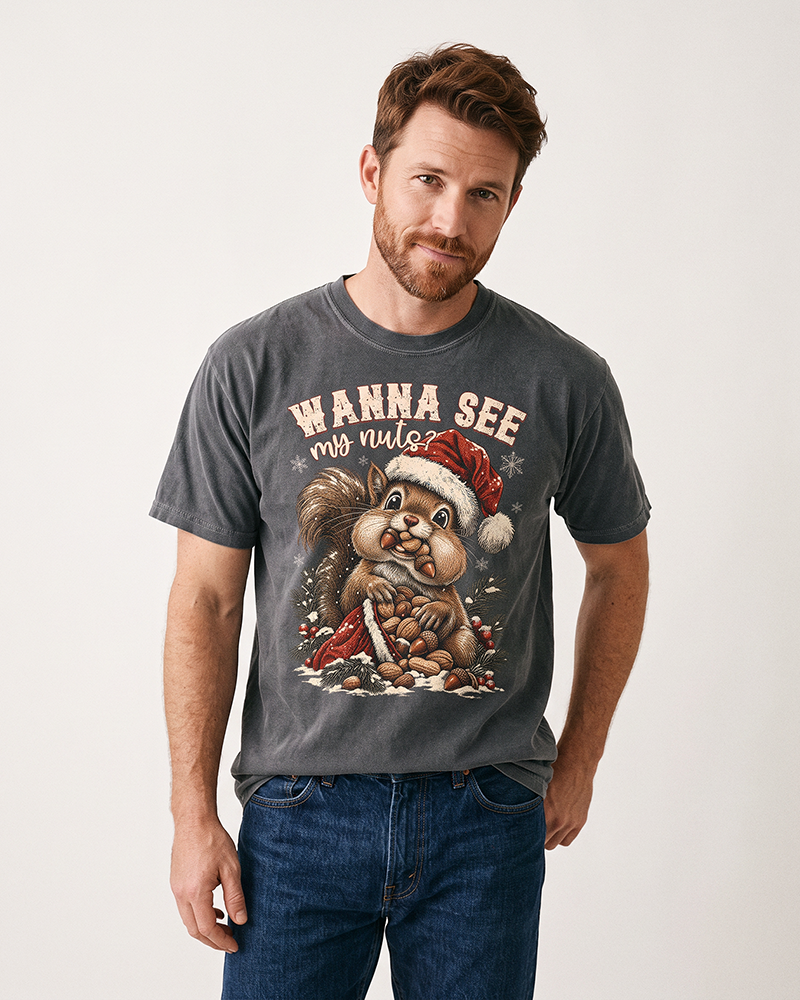Wanna See My Nuts? Funny Christmas Tee