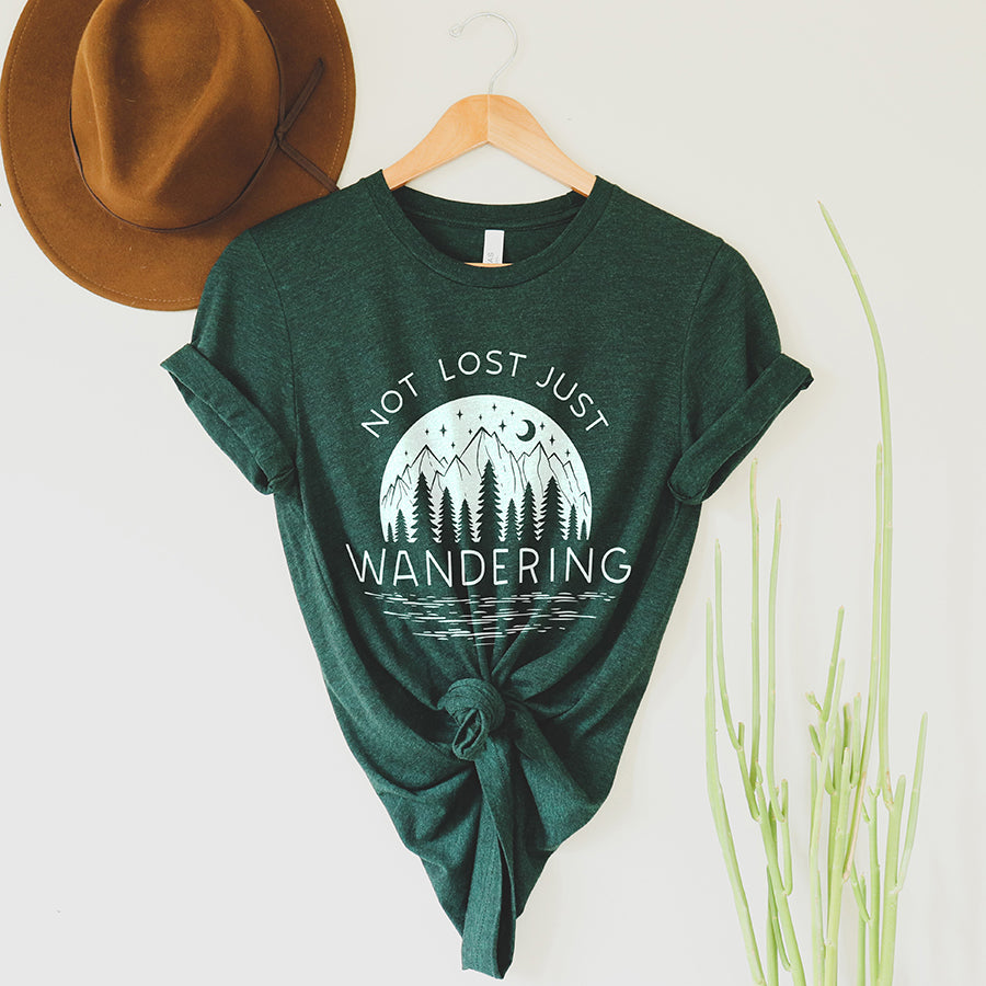 Not Lost Just Wandering Adventure Tee Shirt (Wholesale)