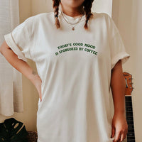 Good Mood Sponsored By Coffee Heavyweight Tee - Alley & Rae Apparel