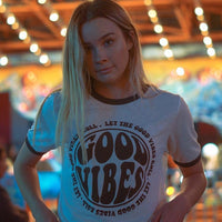 Good Vibes Ringer Tee - Alley & Rae Apparel