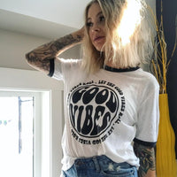 Good Vibes Ringer Tee - Alley & Rae Apparel