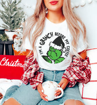 Grinch Before Coffee Lightweight Tee - Alley & Rae Apparel