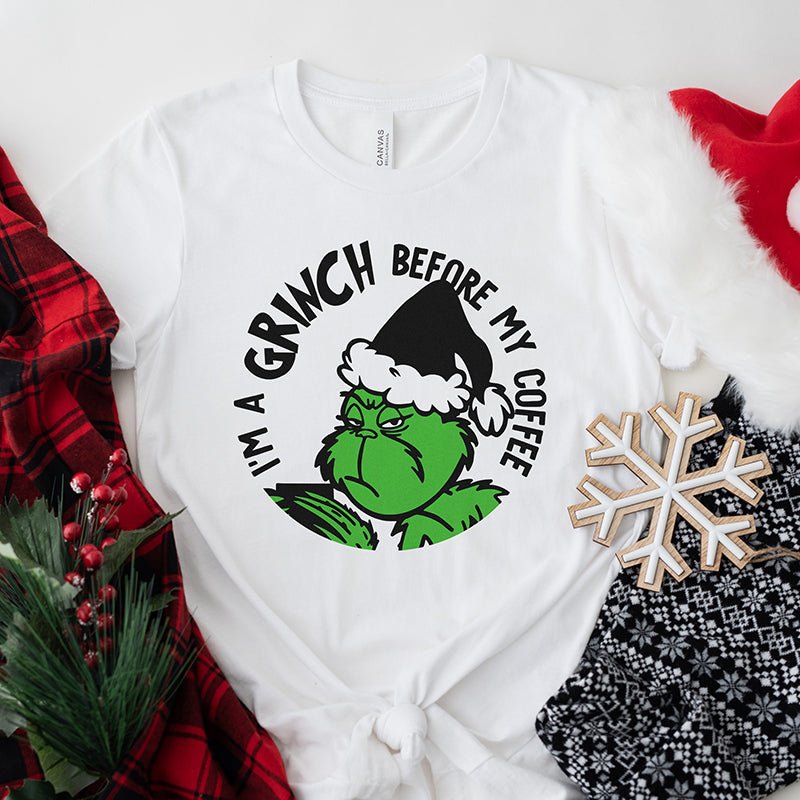 Grinch Before Coffee Lightweight Tee - Alley & Rae Apparel