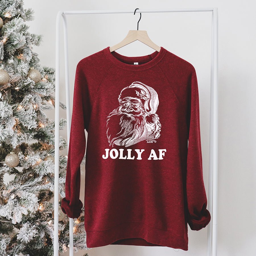Jolly AF Raglan Sweatshirt - Alley & Rae Apparel