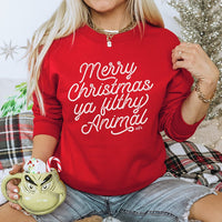 Merry Christmas Ya Filthy Animal Crewneck Sweatshirt - Alley & Rae Apparel