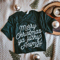 Merry Christmas Ya Filthy Animal Tee Shirt - Alley & Rae Apparel