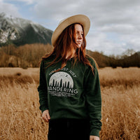 Not Lost Just Wandering Raglan Sweatshirt - Alley & Rae Apparel