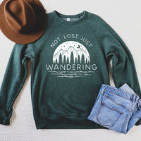 Not Lost Just Wandering Raglan Sweatshirt - Alley & Rae Apparel